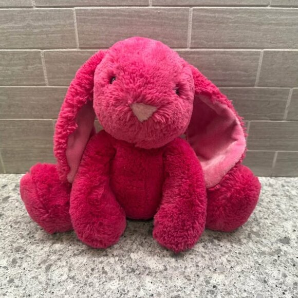 Sweet Loved Hot Pink Purely Luxe Aurora Plush Stuffed Floppy Bunny 9 inches - Picture 4 of 10